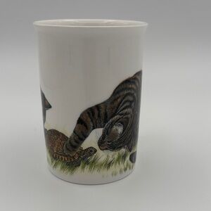 Vintage Roy Kirkham Kitten Lovers Bone China Mug Cats Playing with Turtle 1991